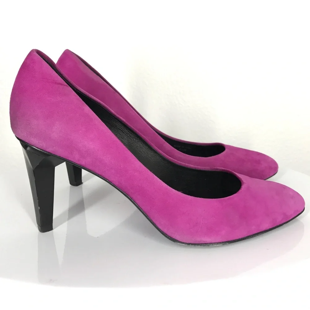 Rebecca Minkoff pink purple suede heels size 8.5 - Picture 1 of 4